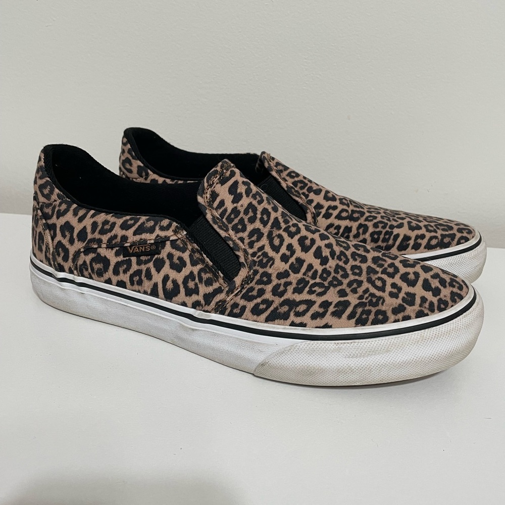 Cheetah Slip On Vans Women’s Size 8